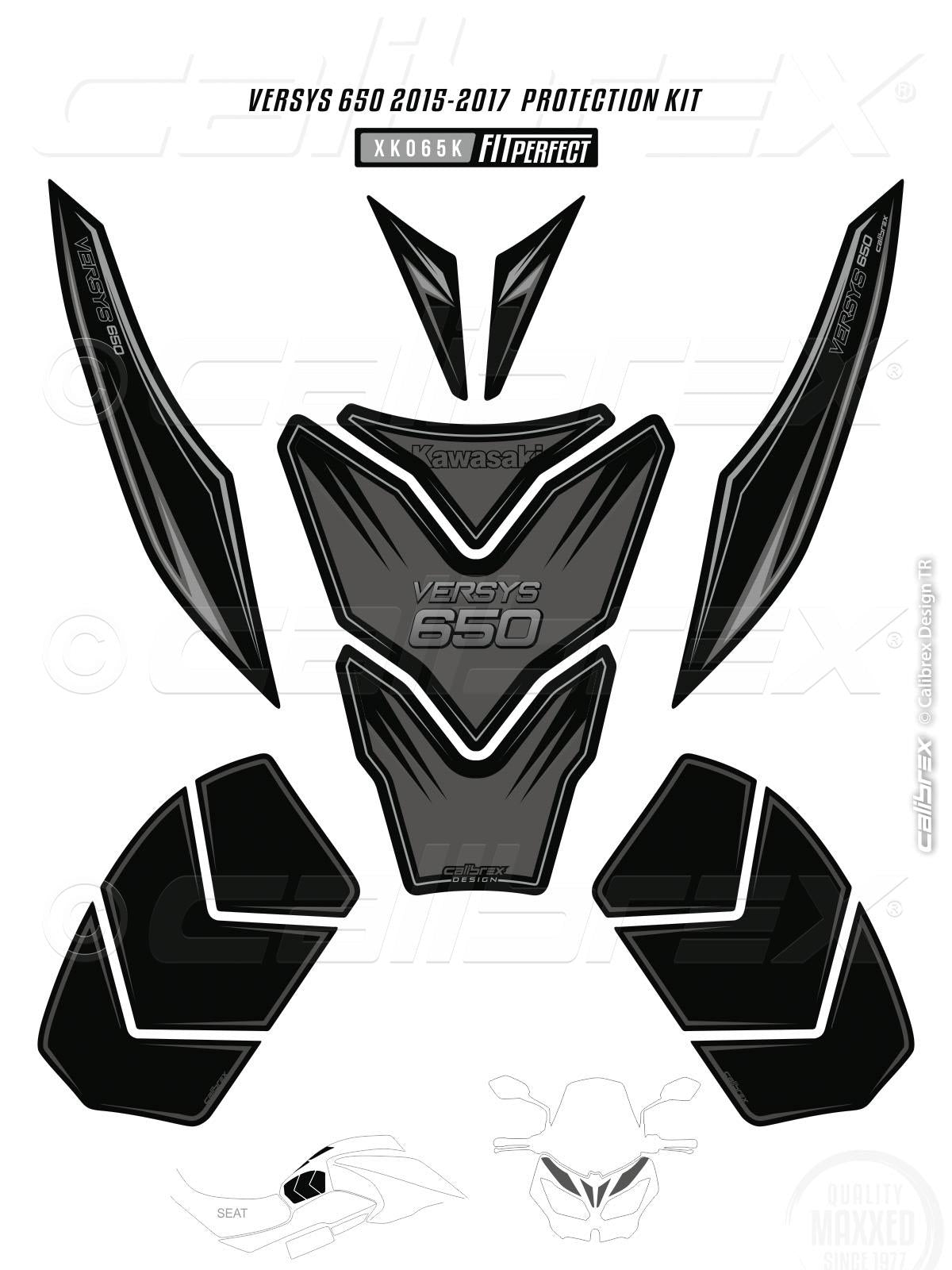 KAWASAKI VERSYS 650 DARK FAIRING PROTECTION SET 15-20