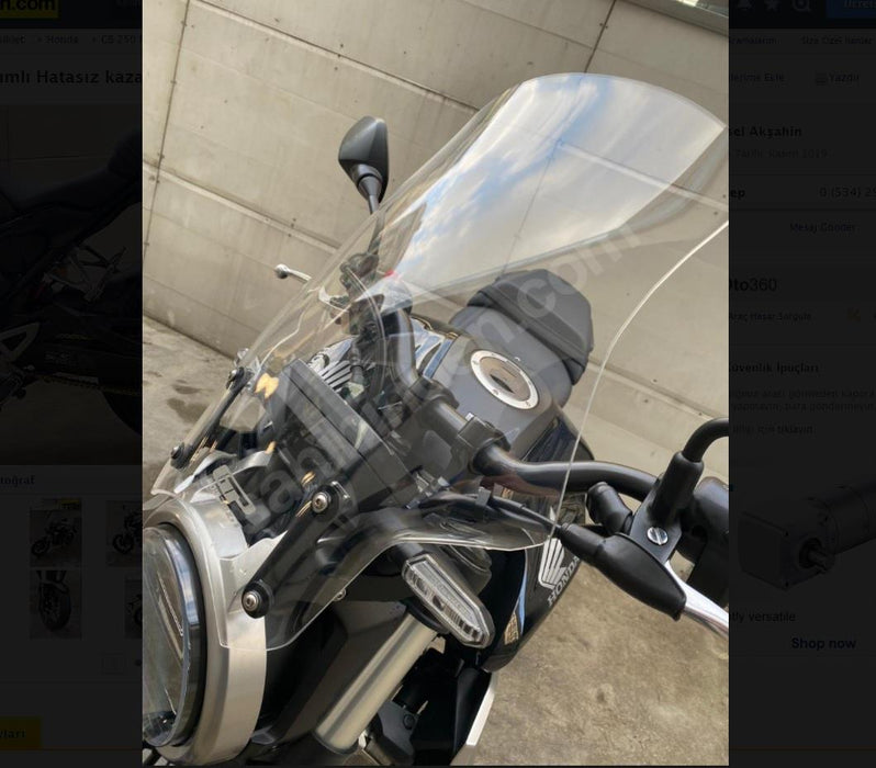 Honda CB125R windscreen 49 cm clear 18-23