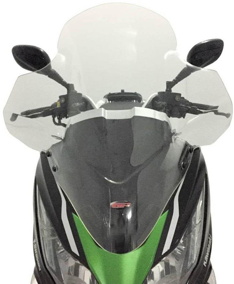 Kawasaki J125/J300 windscreen touring clear 79 cm covers hands