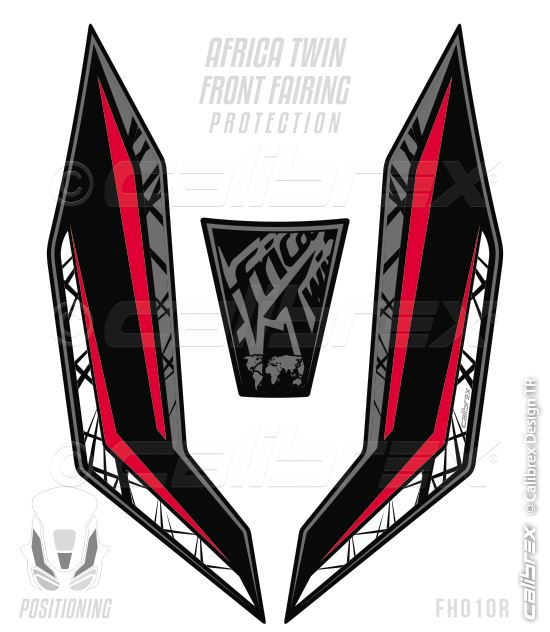 HONDA AFRICA TWIN RED FRONT FAIRING PROTECTION CALIBREX DESIGN