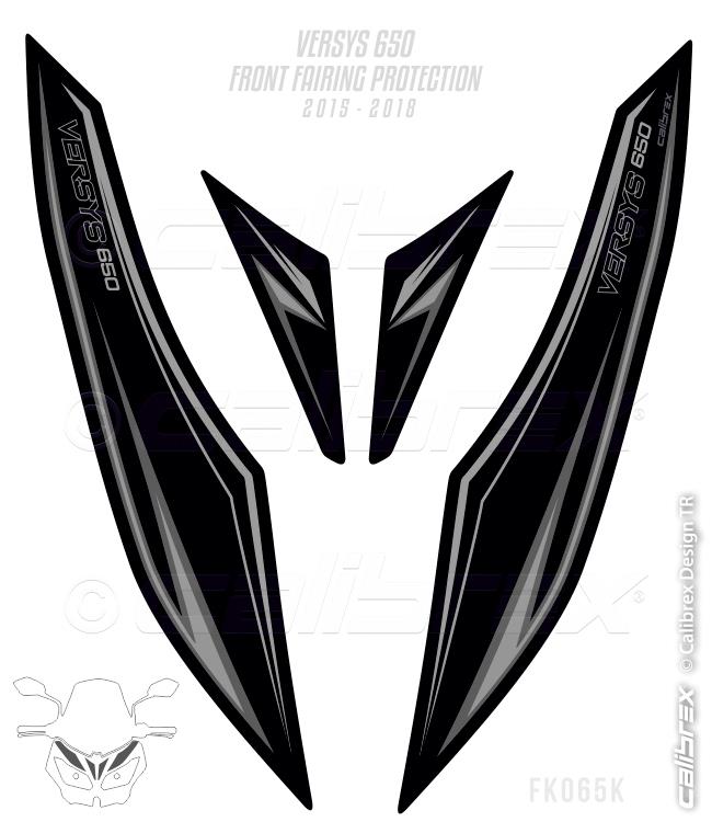 KAWASAKI VERSYS 650 DARK FAIRING PROTECTION SET 15-20