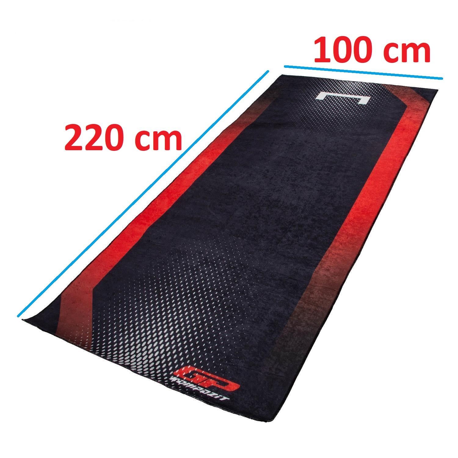 Motorcycle Mat Garage Floor Rug 220x100cm BlackCoral Red