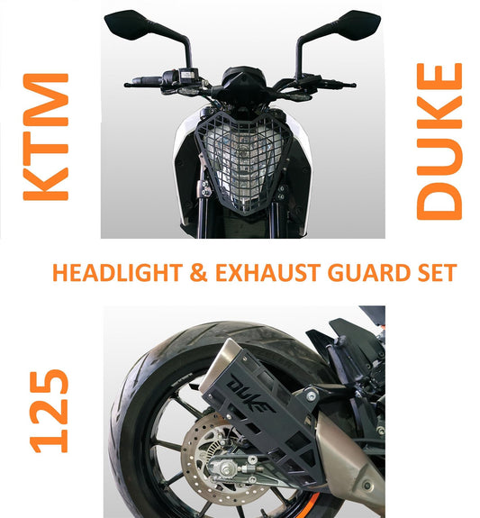 KTM Duke 125 headlight + exhaust guard set 17-22